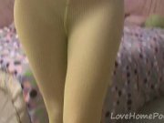 Cute teen in pantyhoses shows off her booty 4/16