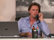 MOM Surprise office sex with wife in crotchless bodystocking and high heels 1/16