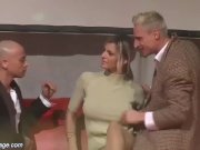 threesome fuck orgy on public stage 2/16