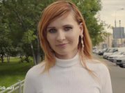 Jeny Smith fishnet pantyhose public nudity on a roof top 1/16