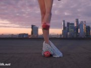 Jeny Smith fishnet pantyhose public nudity on a roof top 16/16