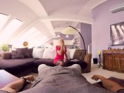 VR PORN-KATY ROSE LADY IN RED – BLONDE GIRL IN STOCKINGS VR FUCKS 3/16
