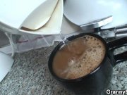 Blonde old granny gives head and rides him 2/16