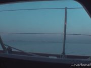 Beautiful girls eat each other on a boat 7/16