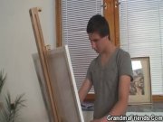 Two young painters bang granny 4/16