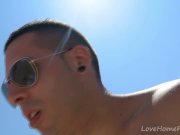 Long-Haired Beauty Rides Cock At Beach 1/16