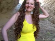 Long-Haired Beauty Rides Cock At Beach 4/16