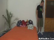 Wife finds old mother riding her man's cock 1/16