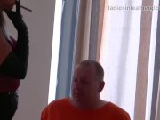 Smoking leather clad blonde Mistress in gloves and boots fetish domination 7/16