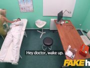 Fake Hospital Sweet blonde Russian eats docs cum after doggystyle fucking 2/16
