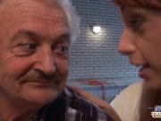 Old Man Falls In Love With Beautiful Young Redhead and Fucks Her Pussy 2/16