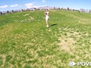 POVD Flexible brunette Kylie Quinn fucked after football in the park 4/16