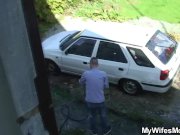 Her boyfriend cheating with blonde motherinlaw outside 6/16