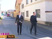 Female Fake Taxi Sexy cab driver wants double facial after horny threesome 1/16