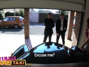 Female Fake Taxi Sexy cab driver wants double facial after horny threesome 4/16