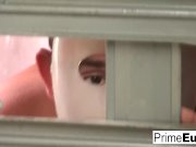 Young cutie Sue pleases two lucky guys 4/16