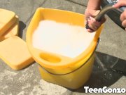 Two smokin hot blonde lesbian teens fuck 2/16