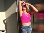 Amateur Teen Nympho Zoe Clark Flashes her pussy in public 5/16