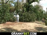 Injured old grandma is healed by young dick 1/16