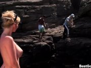 Ocean Threesome For Busty Blonde Tarra White 1/16