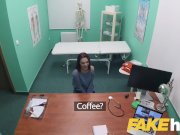 Fake Hospital Swallowing doctors hot cum helps soothe babes throat 7/16