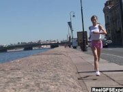 Russian blonde Olga meets BBC while jogging 1/16