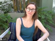 Nerdy Gamer Teen Tali Dova takes a ride on a joystick 3/16