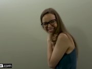 Nerdy Gamer Teen Tali Dova takes a ride on a joystick 6/16