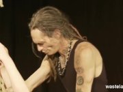 Deep Blowjob While Upside Down And Bound On A Cage For Short Haired Blonde 12/16