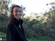 Charity Crawford gets her petite pussy stretched outdoors 7/16