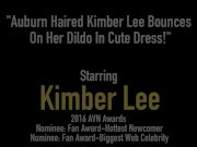 Auburn Haired Kimber Lee Bounces On Her Dildo In Cute Dress! 1/16