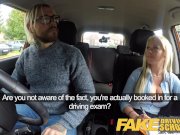 Fake Driving School Busty blonde Barbie Sins wants learners cum on test 2/16