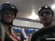 Lustful girl with an ass tattoo is riding 3/16