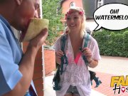 Fake Hostel Pretty and pert free loving hippie teen fucked in her room 2/16