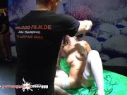 Sexy blonde Licks her her Girlfriend's Pussy clean While getting fucked 2/16