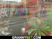 Grandma with huge boobs rides his young cock 6/16