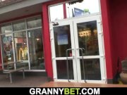 Grandma with huge boobs rides his young cock 7/16