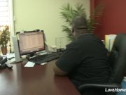 Pale black-haired beauty sucking cock and riding too 2/16