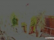 Sexy pregnant redhead is outdoors sucking and riding 1/16