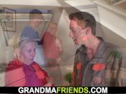 Two repairmen fuck big tits grandma 13/16