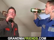 Two repairmen fuck big tits grandma 9/16