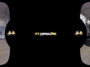 Lesbian virtual reality pissing with European babes Foxie and Rachel Evans 14/16