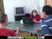 Old mature threesome in the office 4/16