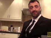 Hardfucked plumper fed with doms cum 2/16