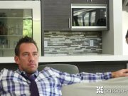 PASSION-HD Petite shaved brunette Carolina Sweets couch fucked 3/16