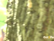 Public Pissing - Pretty brunette European Jane pees in the park 15/16