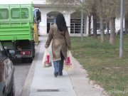 Curvy Amateur Play With Cucumber And Eggplant Outdoors 1/16