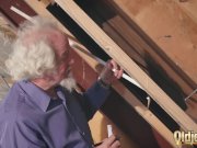 Kiara and Mia both fuck an old man and share his cum after a hot fuck 2/16