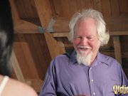 Kiara and Mia both fuck an old man and share his cum after a hot fuck 8/16