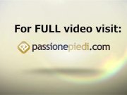 Barefoot teen in lingerie gives herself a foot massage 16/16